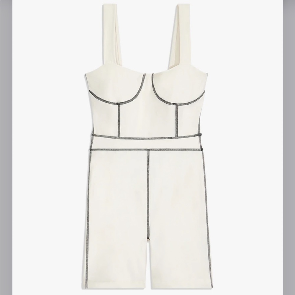 Weworewhat Corset Bodysuit Romper Off White Size XS NEW with tags